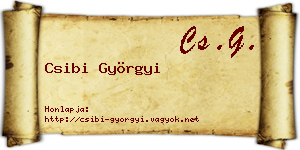 Csibi Györgyi névjegykártya